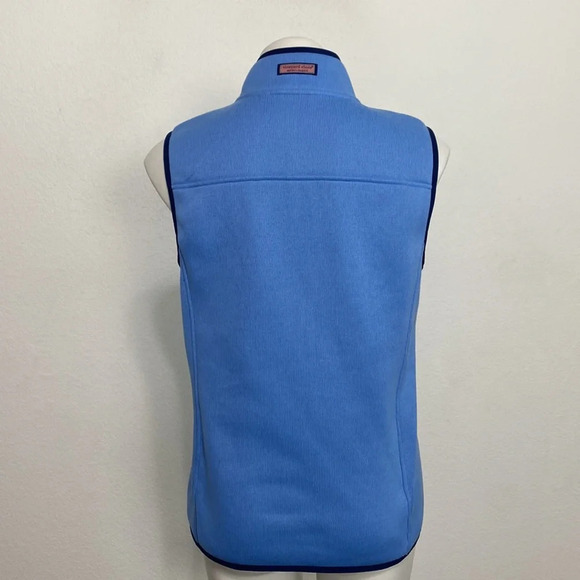 Vineyard Vines Blue Coastal Full Zip Fleece Pocket Comfy Gorpcore Vest Size M - Picture 7 of 13